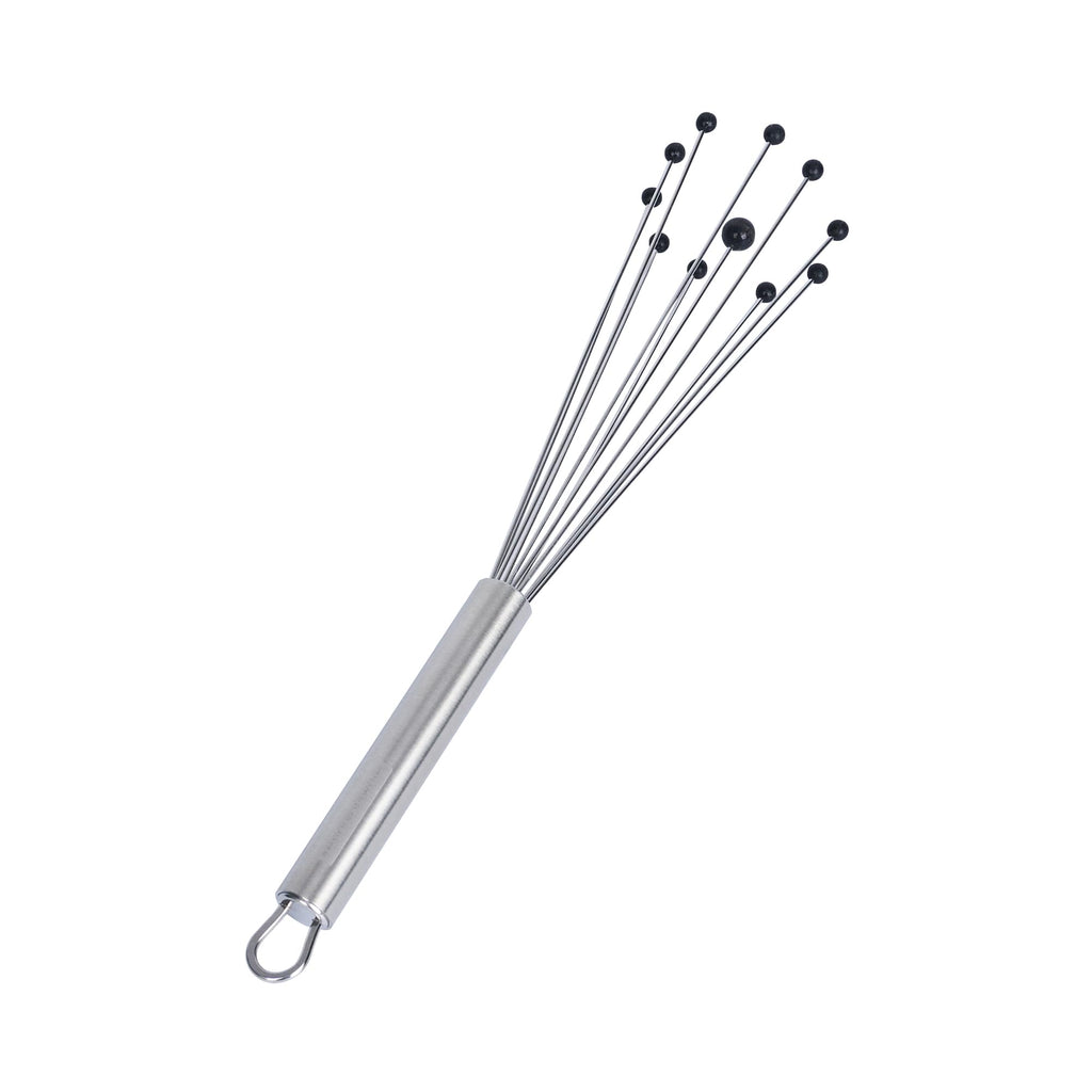 Restaurantware 10.5 in Stainless Steel Ball Whisk with Silicone Tips - 6 Pack - German Standard Sauce & Gravy Whisk, Non-Scratch, Dishwasher Safe - Non-Stick Safe Silicone Ball Whisk for Baking