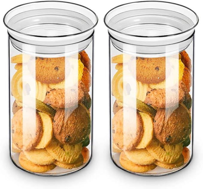 ZENS Glass Jars with Airtight Lid Set of 2, 37oz Kitchen Storage Jars