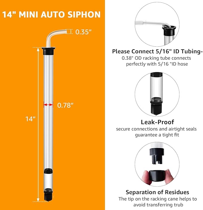 Hgkeke 3/8" Auto Siphon Beer Bottle Siphon Pump for Gallon Jugs