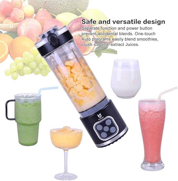 UTALENT Cordless Portable Blender, Ice Crush, 700W Motor, 25oz Cup, 4 Mode