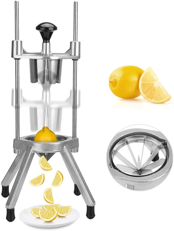 POWLAB Commercial Lemon Cutter, 8-Wedge Citrus Wedger, 420 Stainless Steel