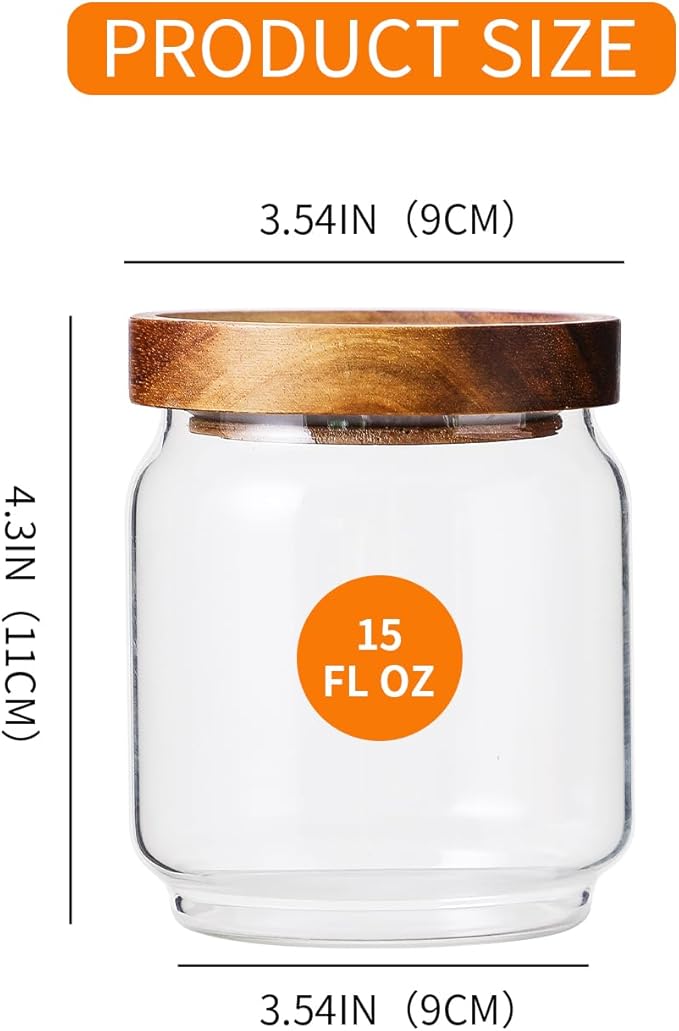 Homtop Glass Jars with Wood Lids Include 112 Labels