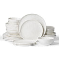 Famiware Porcelain Dinnerware Set for 6, 24-Piece, Polar White