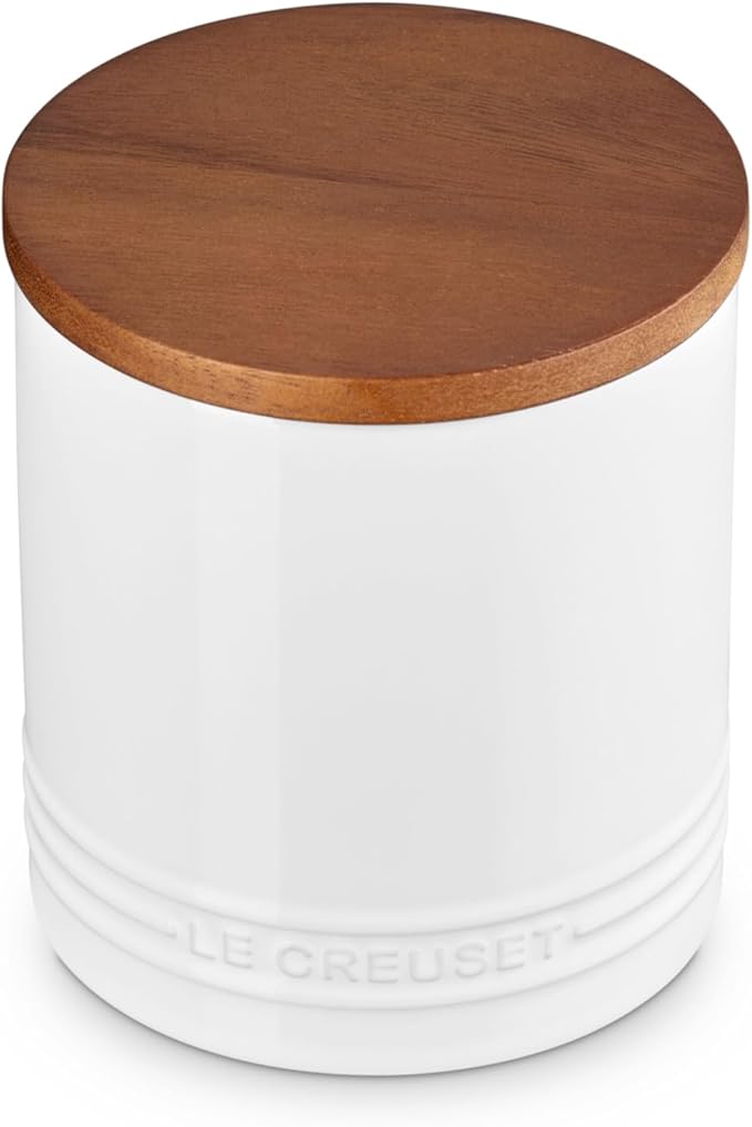 Le Creuset Stoneware Salt Cellar and Storage Canister, 38.4 oz, White