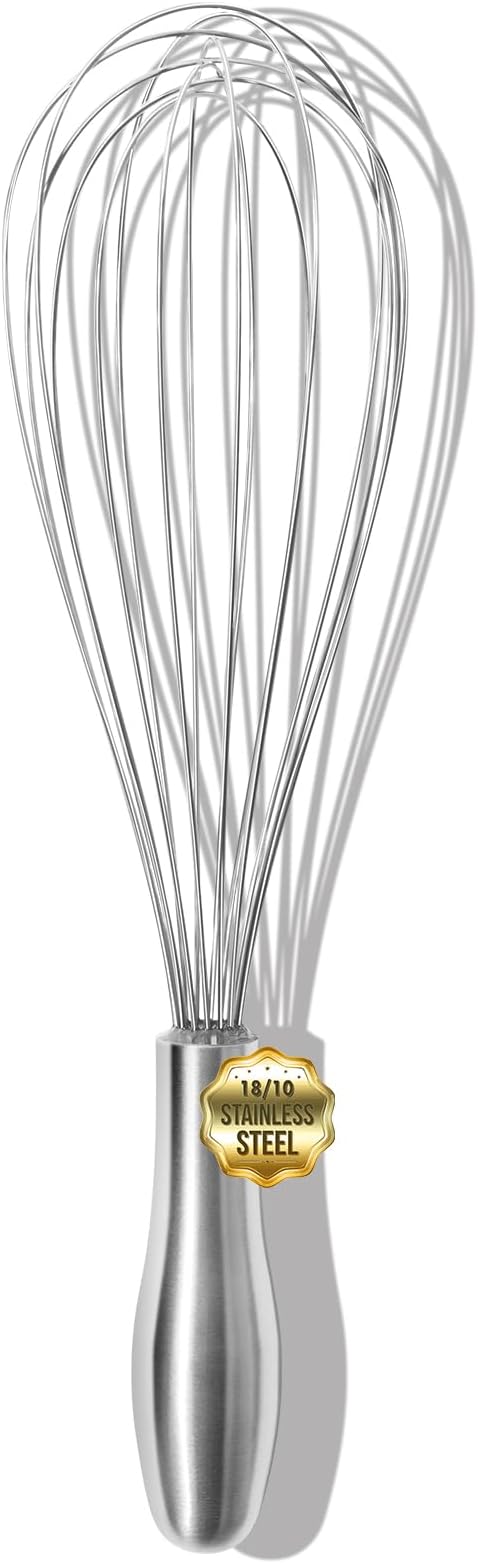 OYV 18/10 Stainless Steel Whisk, 12-Inch Metal Whisk, Ergonomic Handle