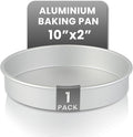 Restaurantware Aluminum Straight-Sided Cake Pan - Pack of 1 - Met Lux 10 x 2 Inches Round Baking Tin, Greaseproof, Even-Heating, Freezable - Anodized Aluminum Round Cake Pan Ideal For Baking