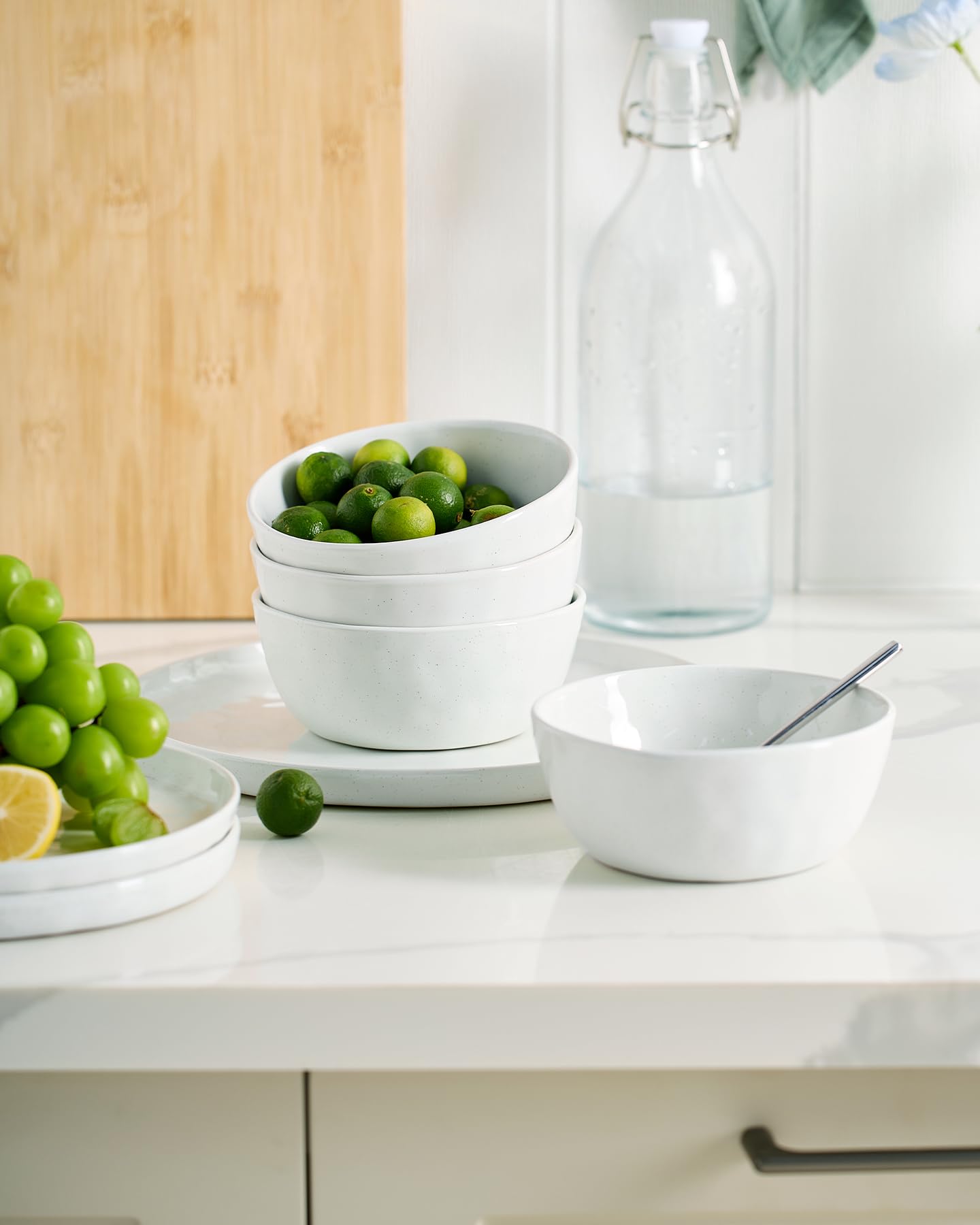 Famiware Mars Stoneware Dinnerware Set for 6, White