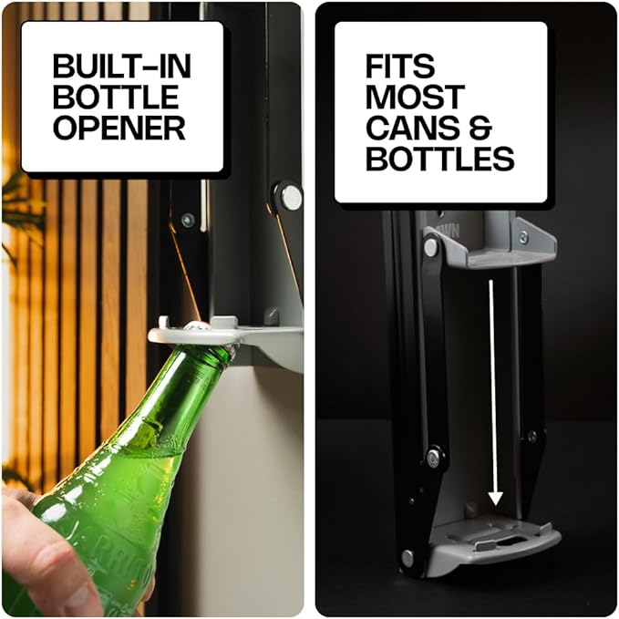Can Crushers - Wall Mounted Aluminum Can Smasher - Ideal for Garbage Can and Recycling Bin - Outdoor Bar Accessories Must-Have - Efficient Plastic Bottle & Can Crusher by Strawn (Gray)