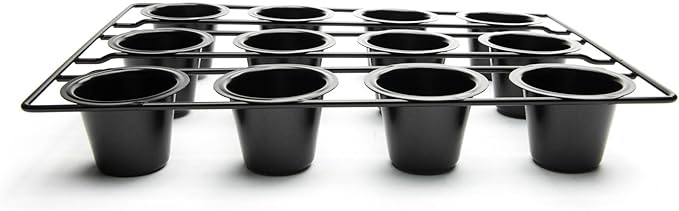 Fox Run Linking Mini Popover Pan, Carbon Steel, Nonstick, 12 Mini Cups