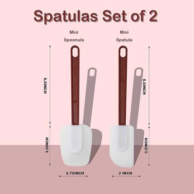MYTASUY 10 INCH Silicone Spatulas Heat Resistant Heavy Duty Rubber Spatulas Commercial Spatulas Set for Kitchen Use Silicone Cooking Utensils Sets of 2