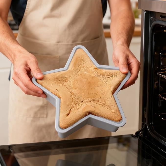 Velicber 2 Pcs Star Cake Pan 10 Inch Silicone Star Mold, Easy to Release