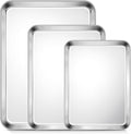 TeamFar Baking Sheet, Cookie Sheets Baking Pans Set of 3, 16/12.5/10.5 Inch