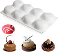 OCPO Kitchen Stone Round Silicone Mold for Baking Mousse Cake, 8 Cavities