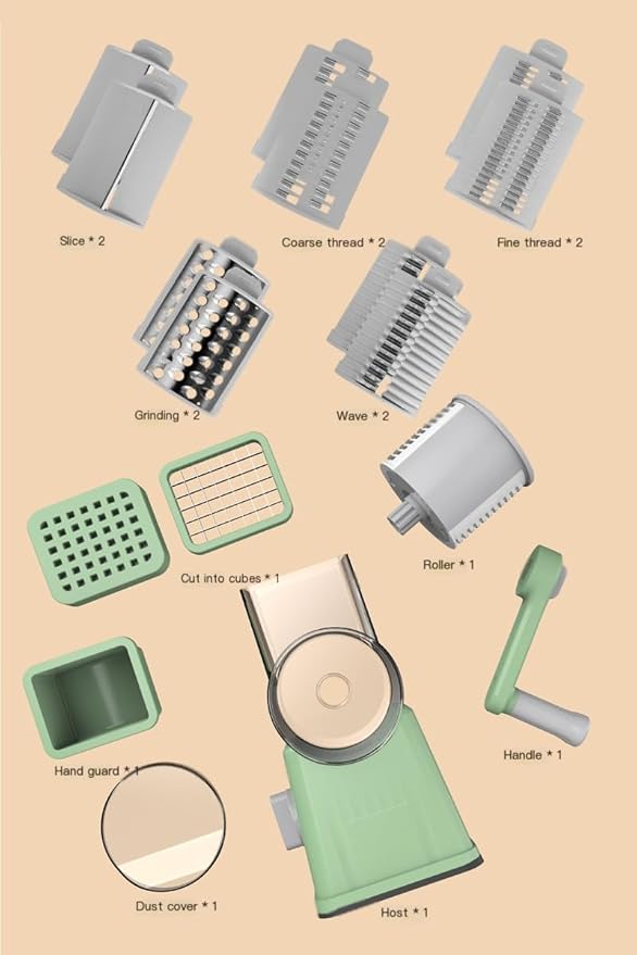 Vegetable Chopper and Spiralizer, Food Chopper with Container, Fruit Slicer, Kitchen Gadgets & Gifts, Home Essentials