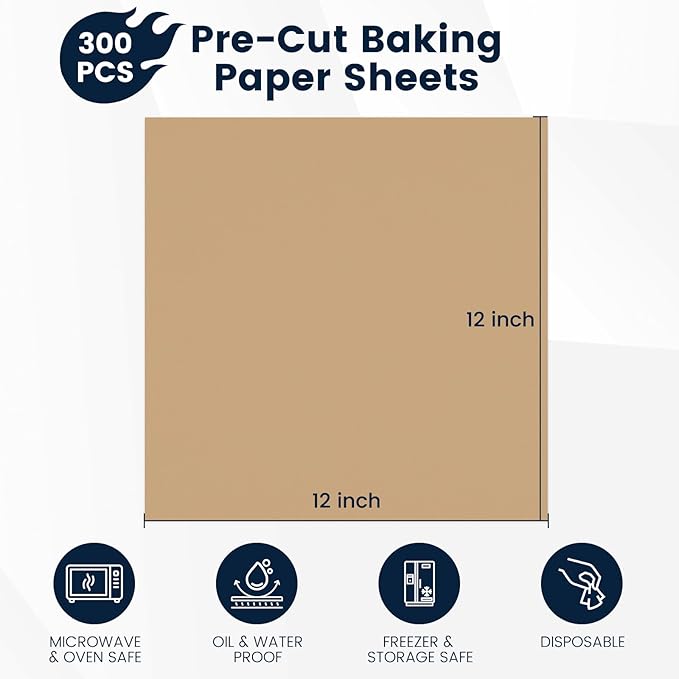 Yenmoz 300 PCS Parchment Paper Sheets 12x12 Inch