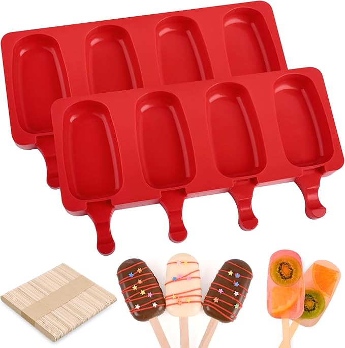 WMKGG Popsicle Silicone Molds Set, 2 PCS Ice Cream Molds