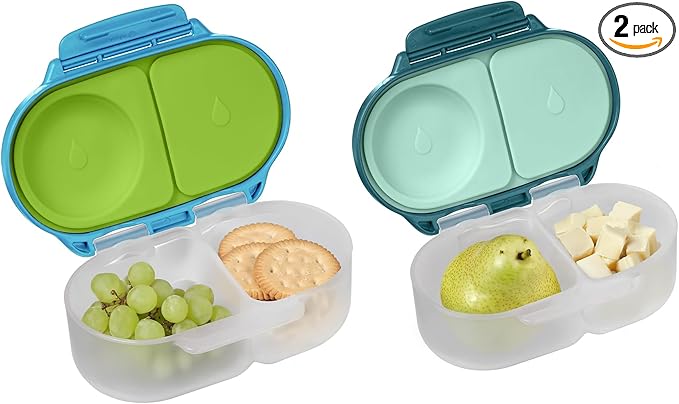 b.box Snack Box 2-Pack, Snack Containers for Kids, 1.75 Cup Kids Lunch Box