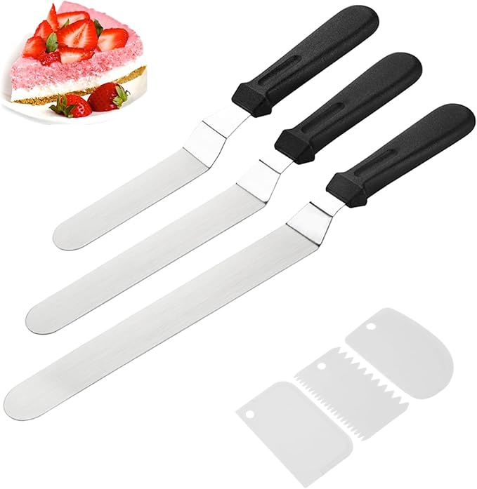 Offset Icing Spatula Set for Cake Decorating, Stainless Steel