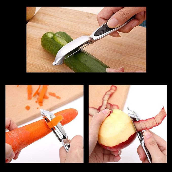 FUHUY Vegetable, Apple Peelers for kitchen, Fruit, Carrot, Veggie, Potatoes Peeler, Y-Shaped and I-Shaped Stainless Steel Peelers, with Ergonomic Non-Slip Handle & Sharp Blade, Good Sturdy (2PCS)