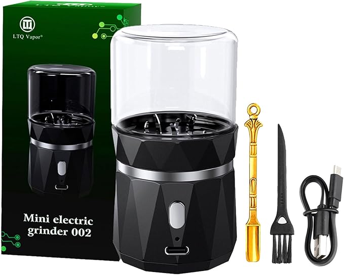 Portable Electric Herb Grinder Dry Herb Spice Grinder with Her Jar & Spoon