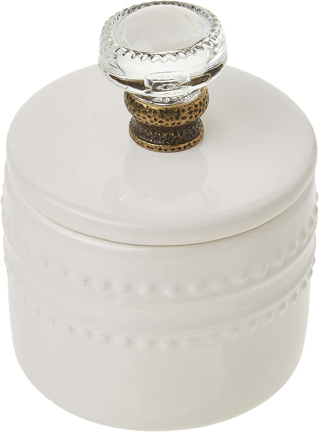 Mud Pie 47800002 Farmhouse Inspired Vintage Doorknob Cream and Sugar Set, One Size, White