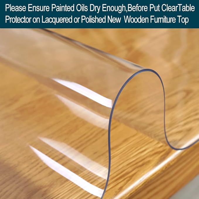 18x28 Inches Clear Table Cover Protector, Desk Pad Mat Rectangular Plastic Table Protector PVC Table Pad for Study Office Computer Writing Desk Top Dining Room Table Screen Protection Heat Resistant