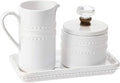 Mud Pie 47800002 Farmhouse Inspired Vintage Doorknob Cream and Sugar Set, One Size, White