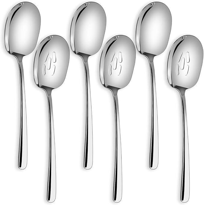 SOLEADER Extra Large Serving Spoons for Buffet,12 Inch Stainless Steel Set