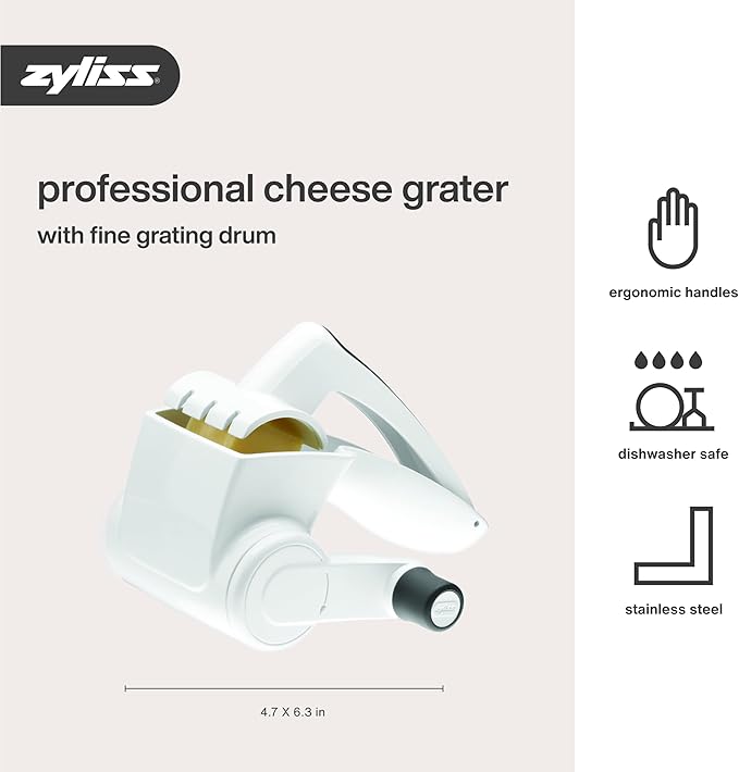 Zyliss Classic Rotary Cheese Grater - NSF Restaurant Certified