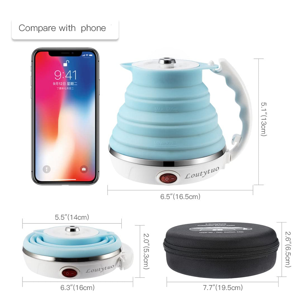 Food Grade Silicone Portable Collapsible Electric Travel Kettle