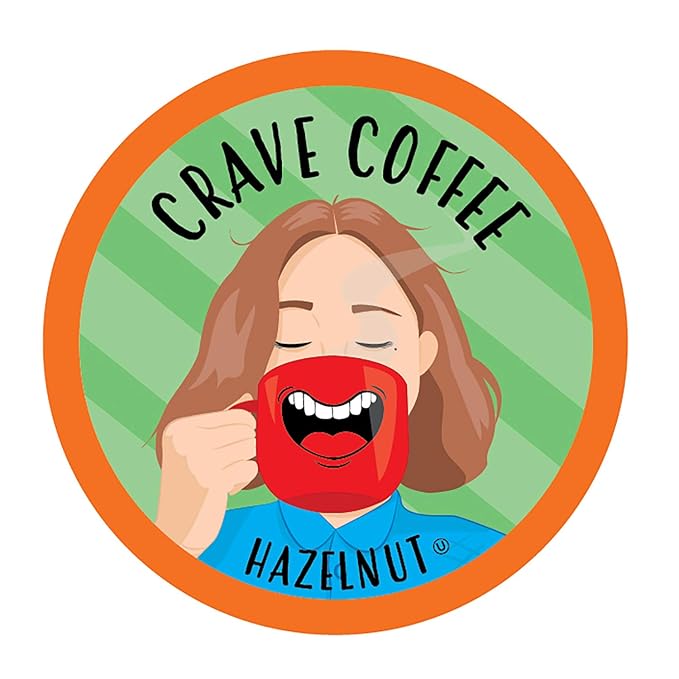 Crave Beverages Flavored Coffee Pods, Compatible with 2.0 K-Cup Brewers, Single Serve Hazelnut, 100 Count