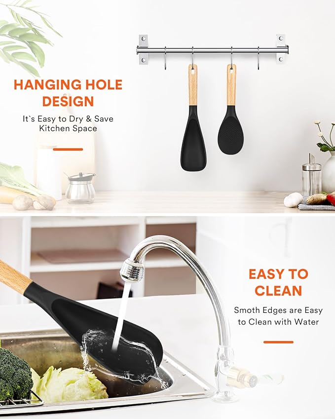 Badiano Cooking Spoon and Rice Scooper for Nonstick Cookware,Multi-function