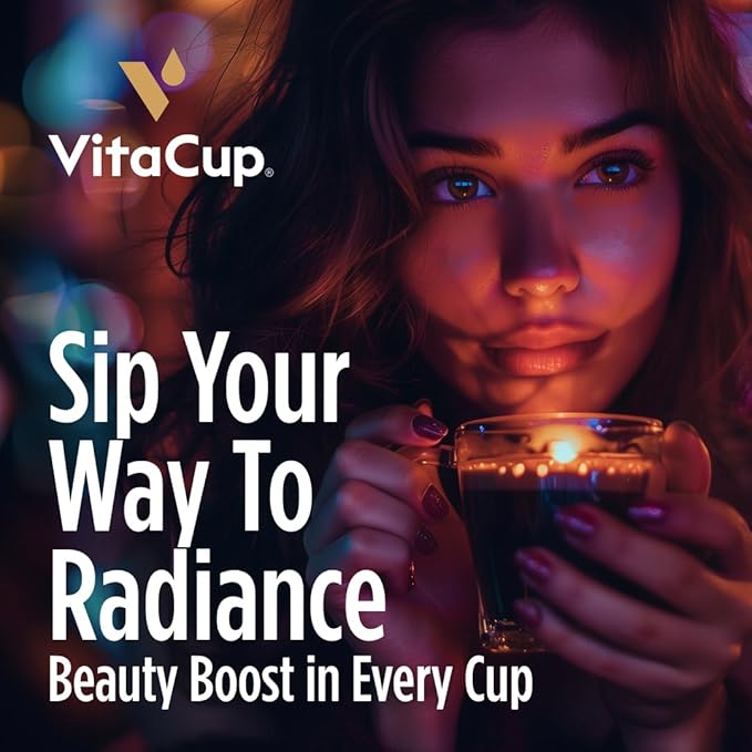 VitaCup Beauty Collagen Medium Dark Roast Coffee Pods, 64ct