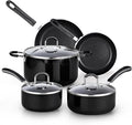 Cook N Home 8-Piece Nonstick Pot and Pan Set with Lid Induction Compatible