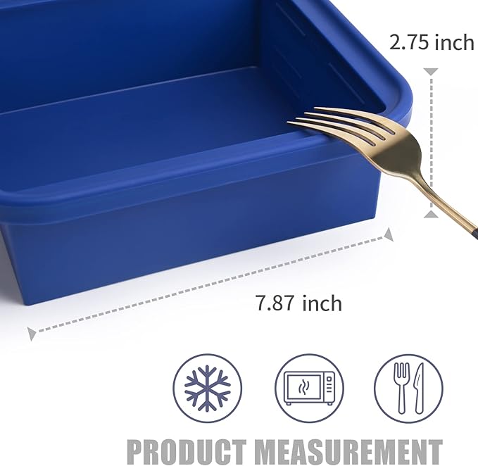 Kinggrand Kitchen 4 Cup Silicone Freezer Tray with Lid 1 Pack Silicone Soup Freezer Molds Easy Release Molds for Food Storage & Freeze Soup, Broth, Stew or Sauce