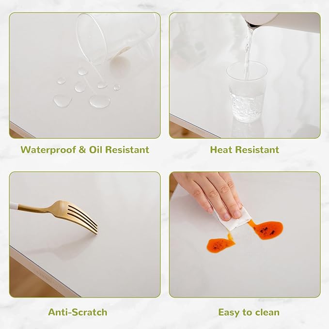 Eisdroma 40 x 84 Inch Clear Table Cover Protector, Clear Table Protector for Dining Room Table, 1.5mm Plastic Table Cover, Waterproof Table Pad for Kitchen, Office