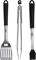 Kingsford Stainless Steel 3-Piece BBQ Tool Set | Tongs, Basting Brush, Spatula | Rust-Resistant Grilling Tools