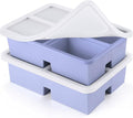 BIONMAPLE 2 PACK 1 Cup Silicone Freezer Trays With Lid For Freeze & Store Soup, Broth, Leftovers, Microwave-safe Soup Freezer Container - Purple