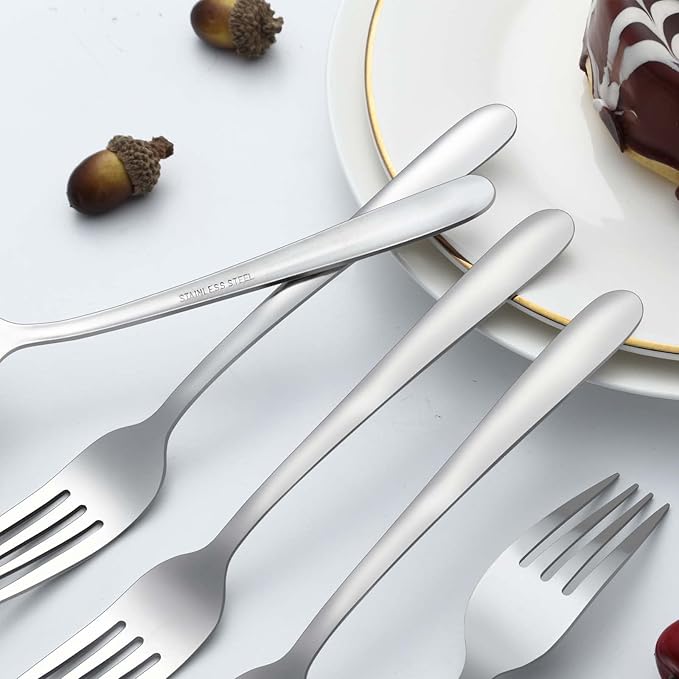 Gymdin 24 Pieces Dinner Forks, Forks Silverware(8 inches), Food Grade Stainless Steel Flatware Forks, Mirror Polished & Dishwasher Safe, Using for Home, Restaurant or Kitchen