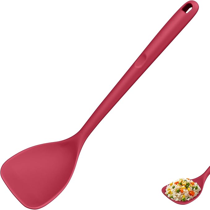 U-Taste Silicone Wok Spatula, 600ºF Heat Resistant Stir Fry Tool, Red