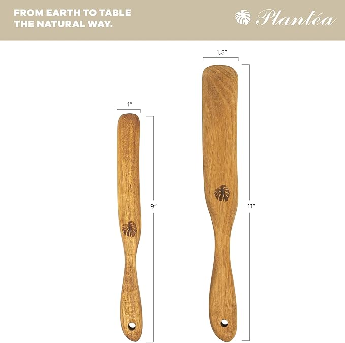 2 pcs Skinny Spurtle for Sourdough Starter, Reaching Bottom of Jar Wooden Spurtle for Mixing, Acacia Wood Dough Whisk, Sourdough Bread Baking Supplies
