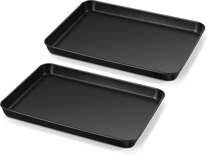 E-far Baking Sheet Set of 2, 12.5" x 9.5" x 1" Cookie Sheet Pan for Baking