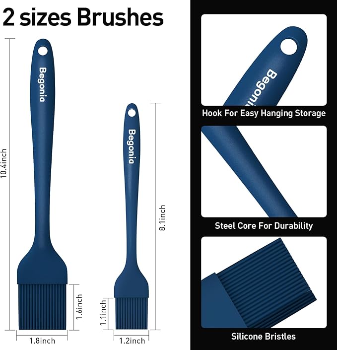 Begonia Silicone Pastry Brush (Blue)