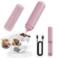 CIRCLE JOY Portable Rechargeable Milk Frother Hanheld, Dual Spring Whisk Electric Coffee Frother Wand Drink Mixer for Matcha Lattes Cappuccino, Kitchen Gifts, Pink