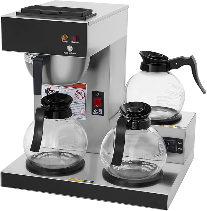 SYBO Commercial Coffee Maker with 3 Warmers and Decanters SF-CB-3GA
