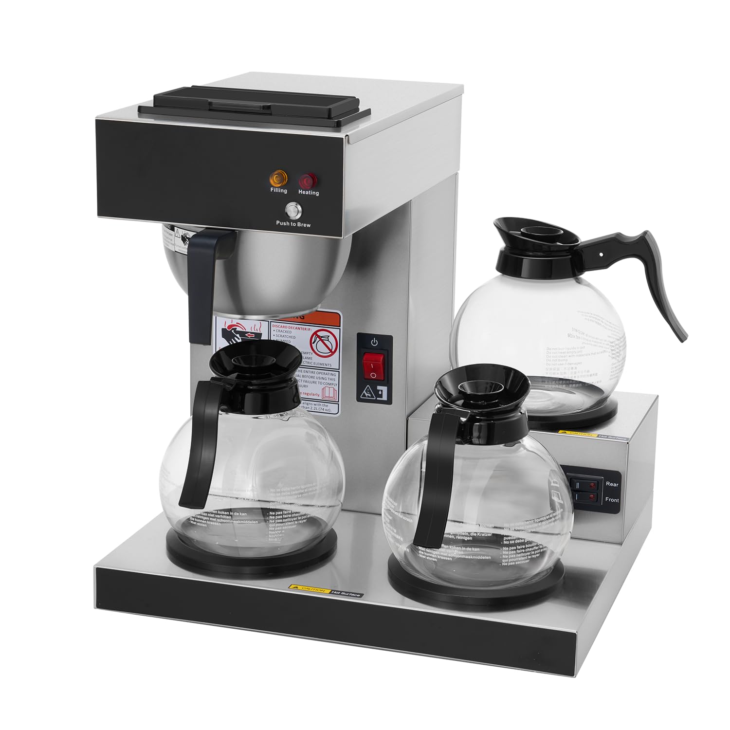 SYBO Commercial Coffee Maker with 3 Warmers and Decanters SF-CB-3GA