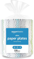 Amazon Basics Ultra Paper Plates, 8.62 Inch, Disposable, 64 Count, Packaging May Vary