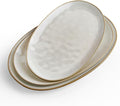 famiware Serving Platters Set of 3 Sizes - Oval, Cappuccino White