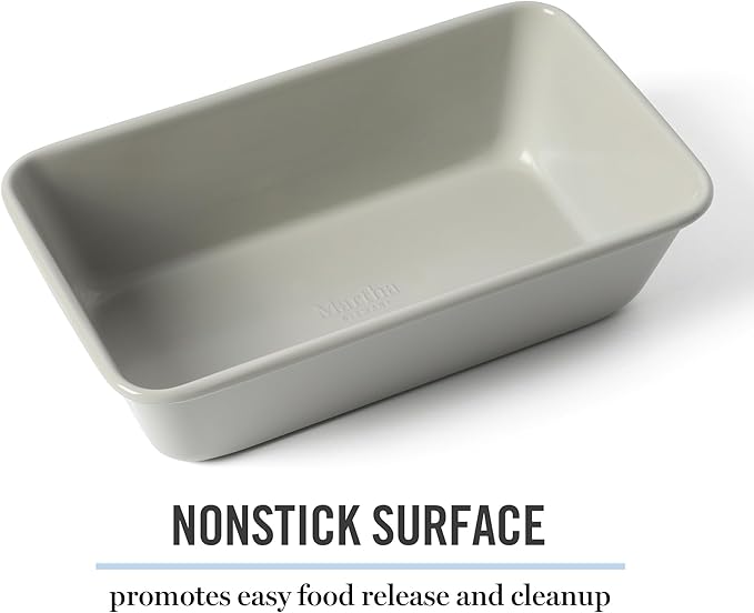 Martha Stewart Gallen 9 Inch Nonstick Carbon Steel Loaf Pan – Cool Grey, Durable Bakeware for Even Baking and Easy Release