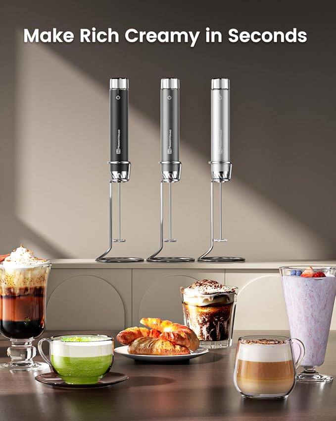 Maestri House LunaFro Max Rechargeable Milk Frother,Stepless Speed Control